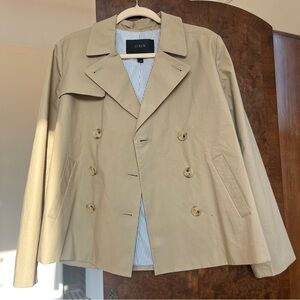 J. Crew Tan Double Breasted Lightweight Jacket, Tan Short Trench